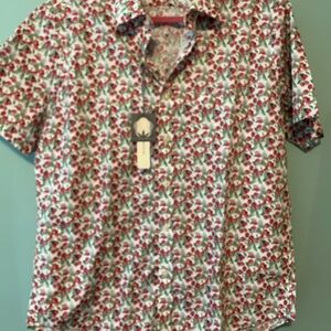 Mens Kennington raspberry print Casual Button-Down Shirt